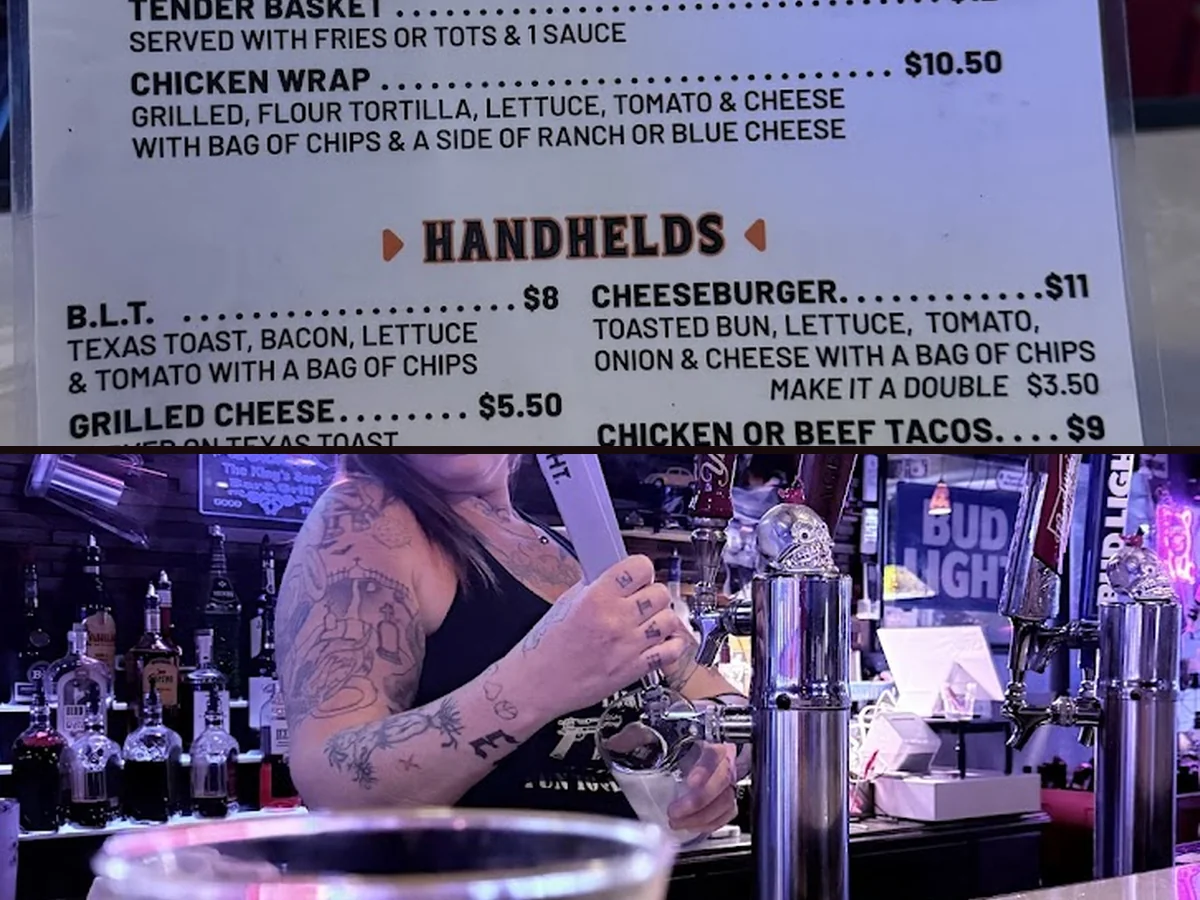 Comfort food plates served in a relaxed grill.